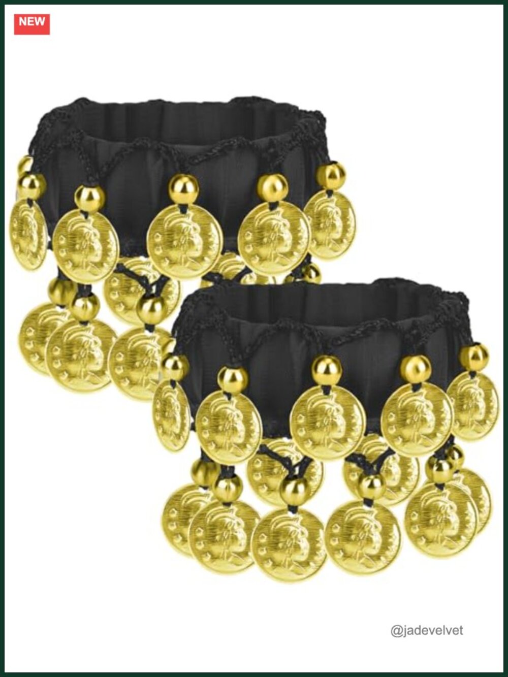 Chiffon Belly Dance Wrist Bracelet with Coins Stretchable Costume Accessory